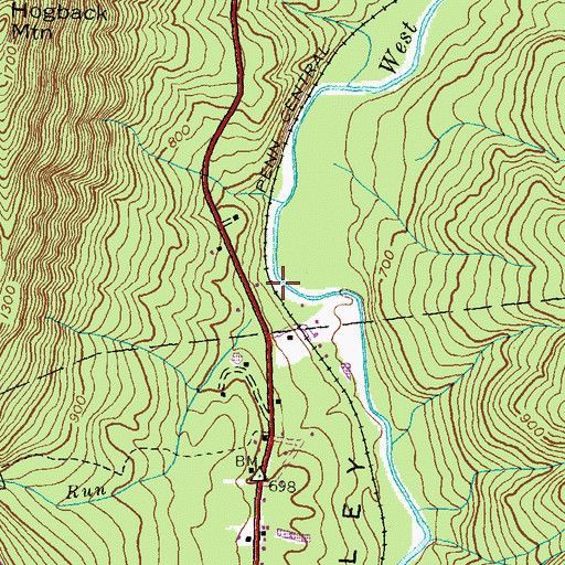 Topographic Map of Township Run, PA