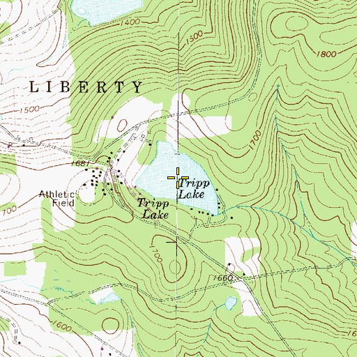Topographic Map of Tripp Lake, PA