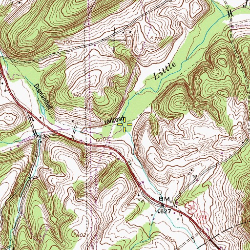 Topographic Map of Trout Run, PA