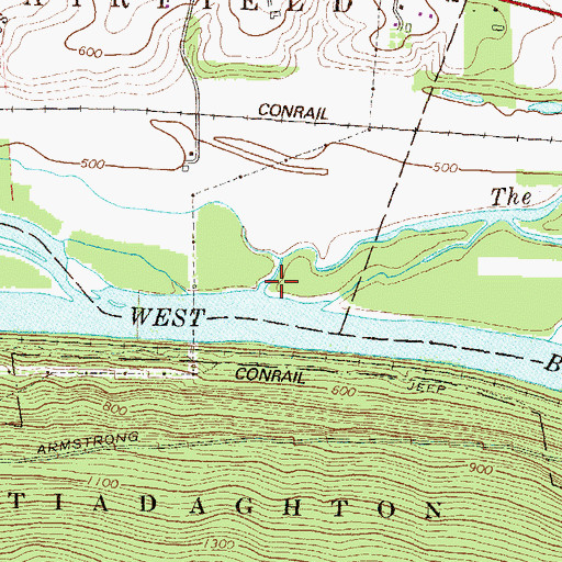 Topographic Map of Tules Run, PA