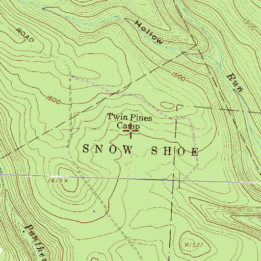 Topographic Map of Twin Pines Camp, PA