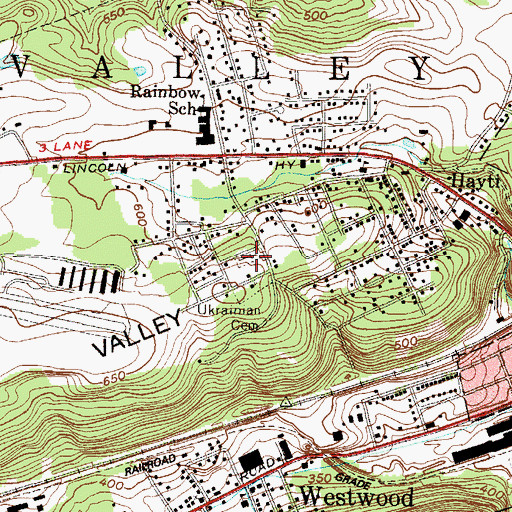 Topographic Map of Holy Ghost Ukrainian Cemetery, PA