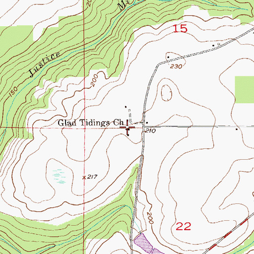 Topographic Map of Glad Tidings Church, AL
