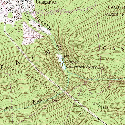 Topographic Map of Upper Castanea Reservoir, PA