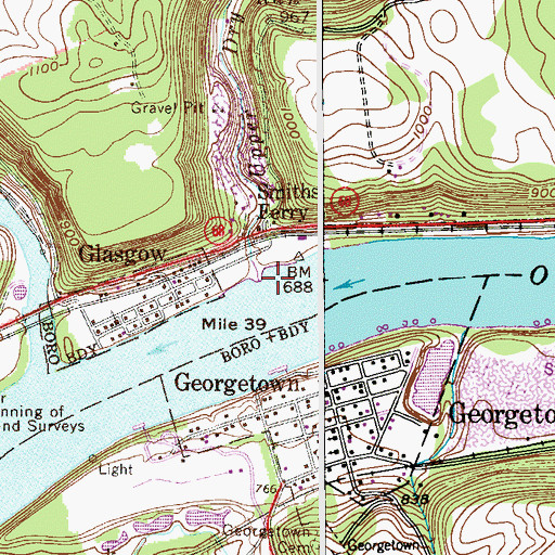 Topographic Map of Upper Dry Run, PA