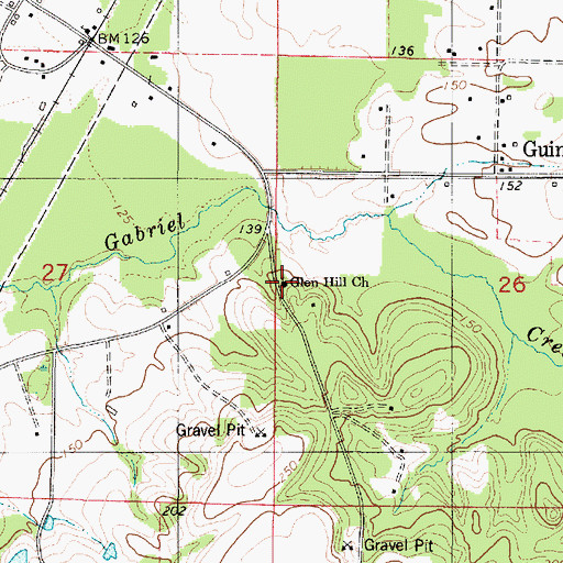Topographic Map of Glen Hill Church, AL