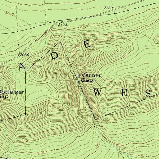Topographic Map of Varner Gap, PA
