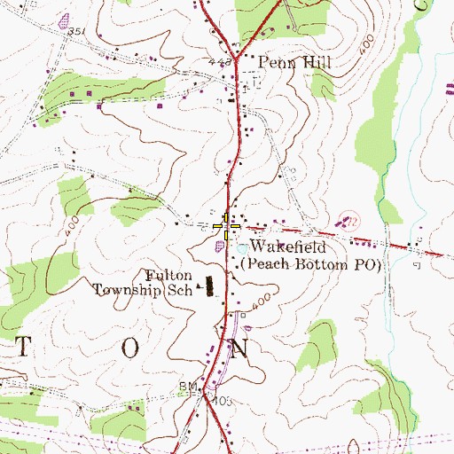 Topographic Map of Wakefield, PA