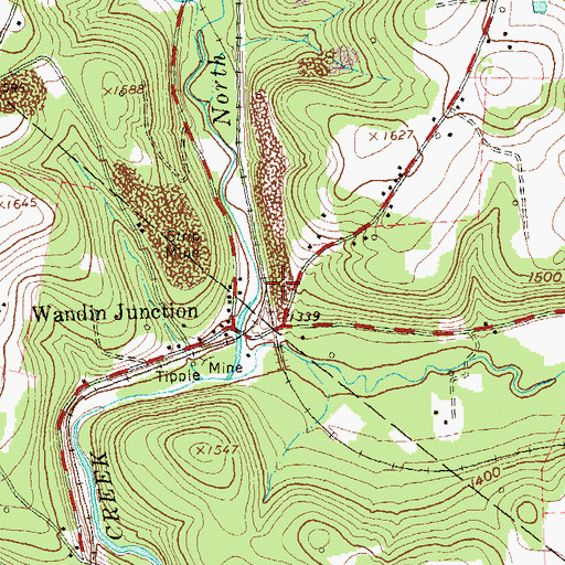 Topographic Map of Wandin Junction, PA