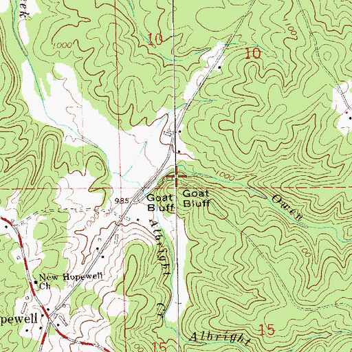 Topographic Map of Goat Bluff, AL