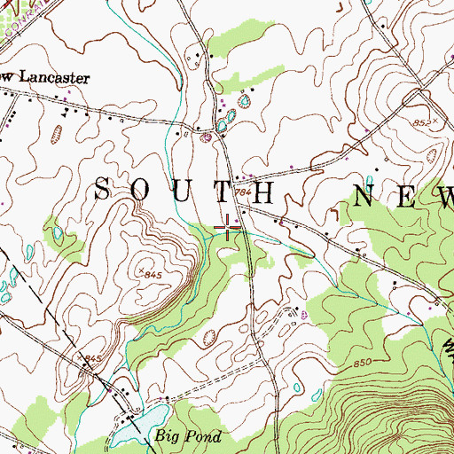 Topographic Map of Watery Hollow, PA