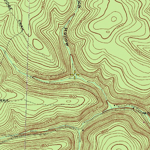 Topographic Map of Welch Hollow, PA