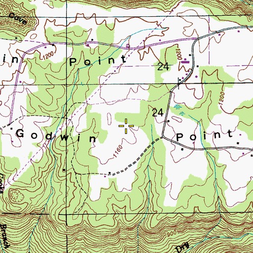 Topographic Map of Godwin Point, AL