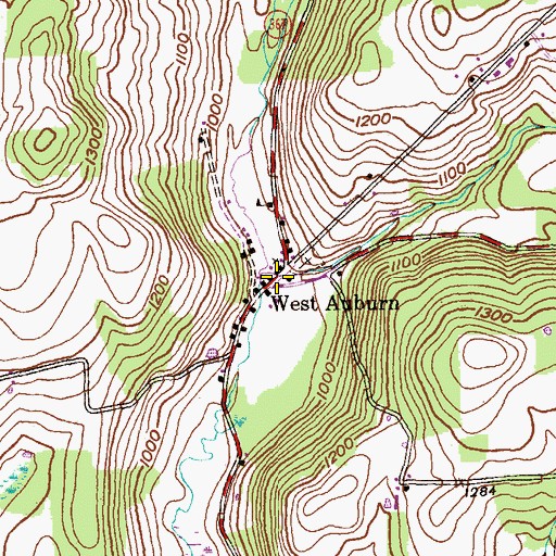 Topographic Map of West Auburn, PA