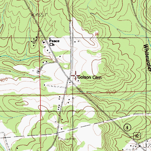Topographic Map of Golson Cemetery, AL