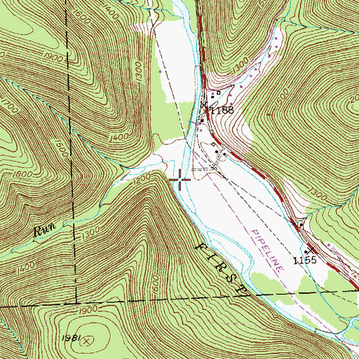 Topographic Map of West Darian Run, PA