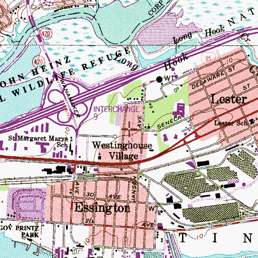 Topographic Map of Westinghouse Village, PA