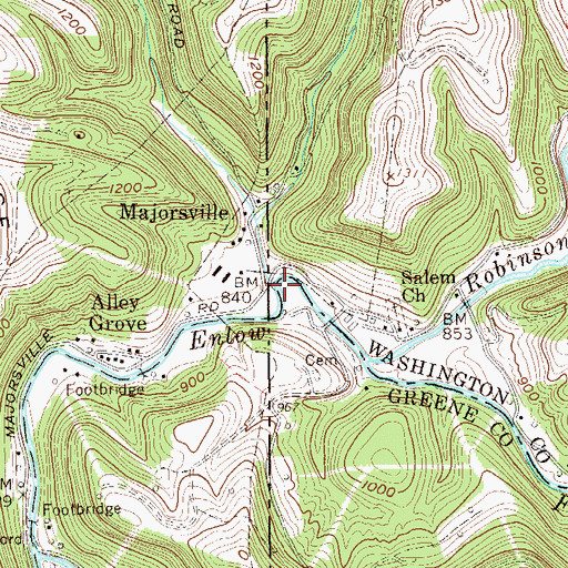 Topographic Map of Whetstone Run, PA