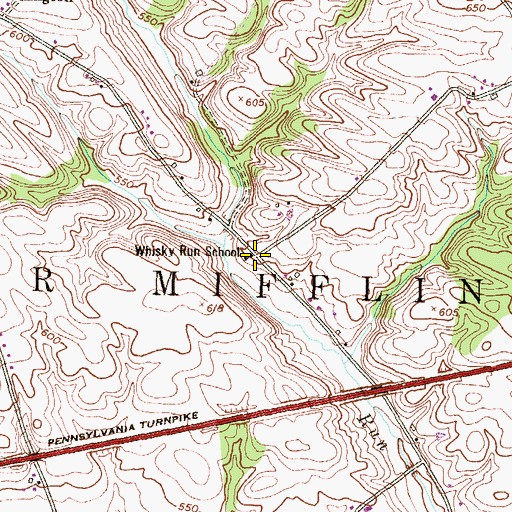 Topographic Map of Whisky Run School, PA