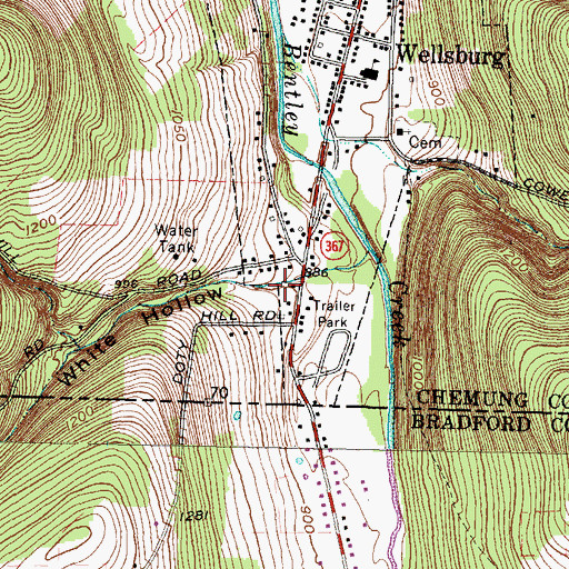 Topographic Map of White Hollow, NY