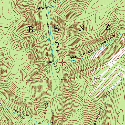 Topographic Map of Whitman Hollow, PA