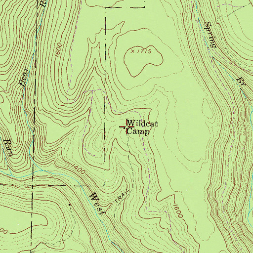 Topographic Map of Wildcat Camp, PA