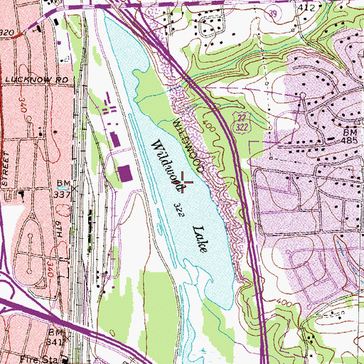 Topographic Map of Wildwood Lake, PA