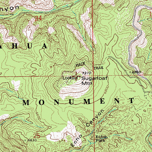 Topographic Map of Sugarloaf Mountain, AZ