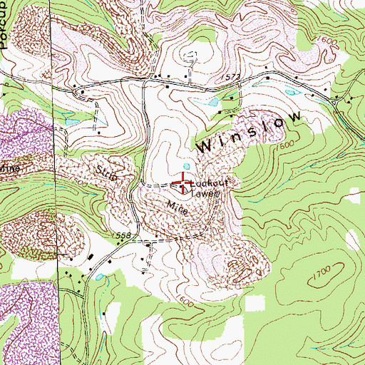 Topographic Map of Winslow Hill, PA