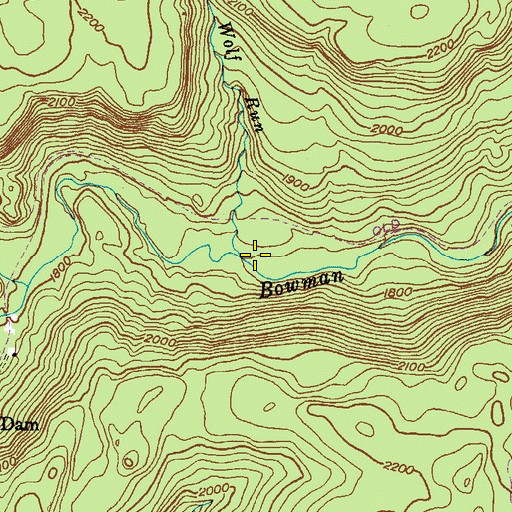 Topographic Map of Wolf Run, PA