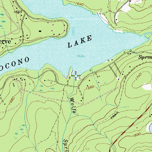 Topographic Map of Wolfs Spring Run, PA