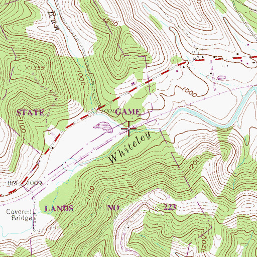 Topographic Map of Woods Run, PA