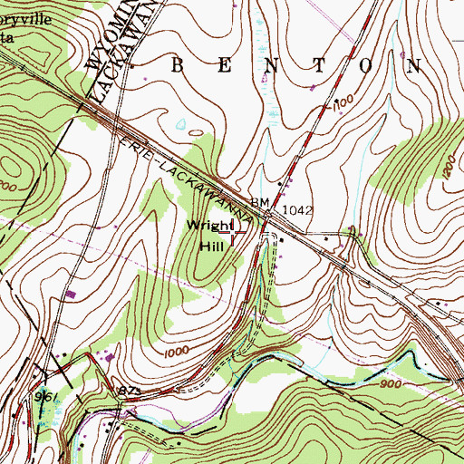 Topographic Map of Wright Hill, PA