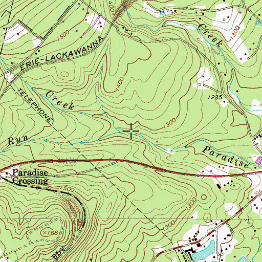 Topographic Map of Yankee Run, PA