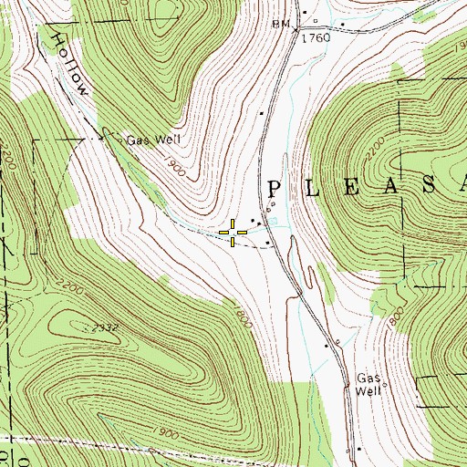 Topographic Map of Beckwith Hollow, PA