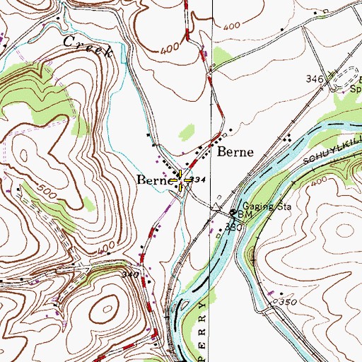 Topographic Map of Berne, PA