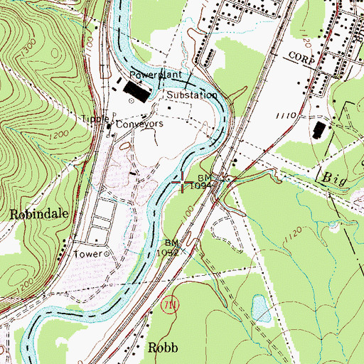 Topographic Map of Big Spring Run, PA