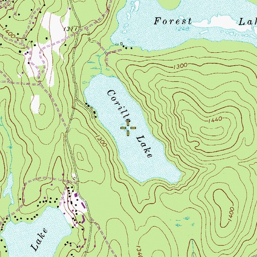 Topographic Map of Corilla Lake, PA