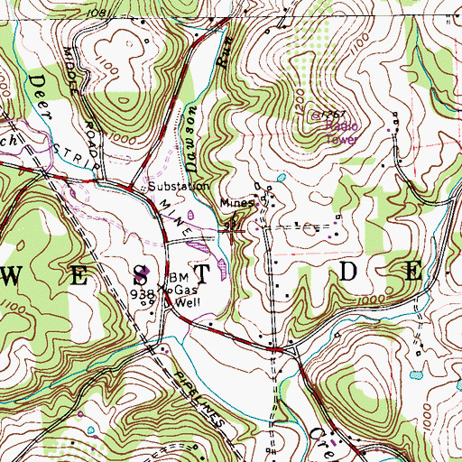 Topographic Map of Dawson Run, PA