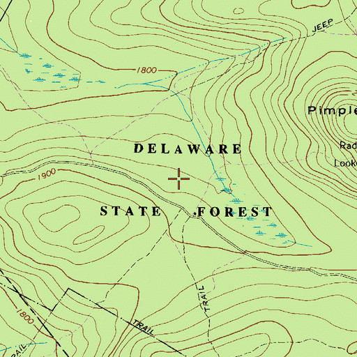 Topographic Map of Delaware-Lehigh State Experimental Forest, PA