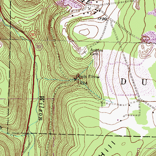 Topographic Map of Devils Elbow, PA
