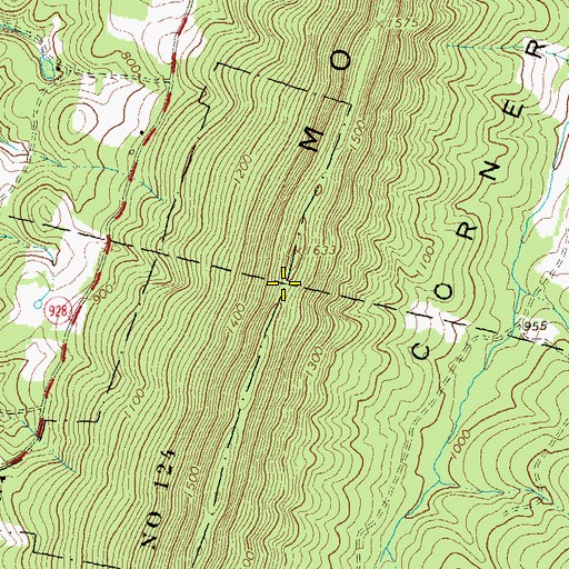 Topographic Map of Dickeys Mountain, PA