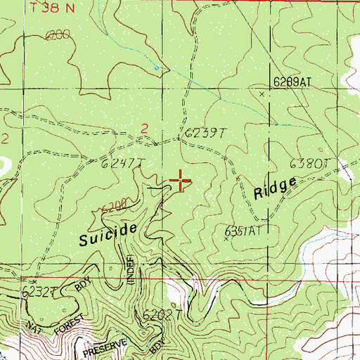Topographic Map of Suicide Ridge, AZ