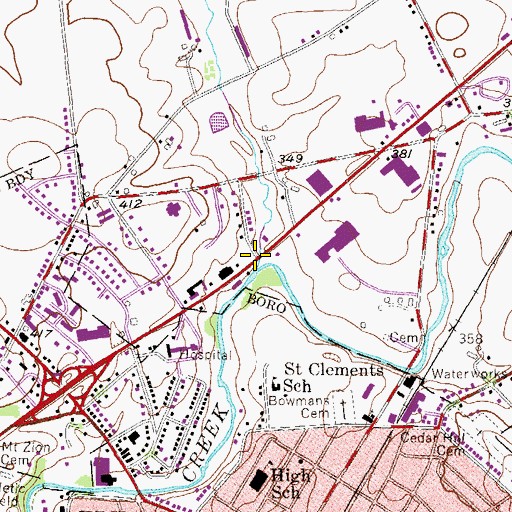 Topographic Map of Indian Run, PA
