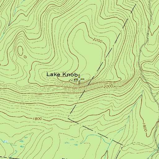 Topographic Map of Lake Knob, PA