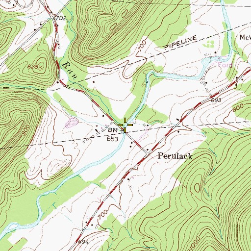 Topographic Map of Lick Run, PA