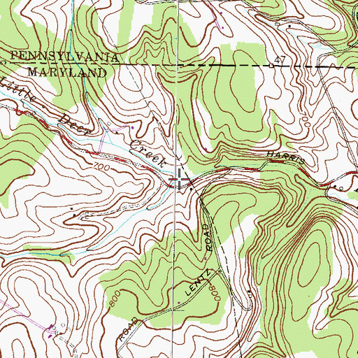 Topographic Map of Little Deer Creek, PA