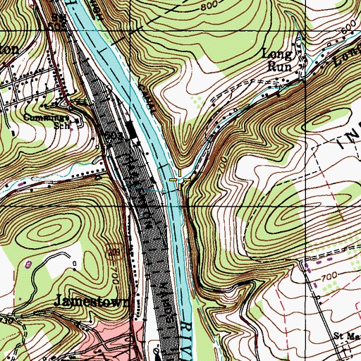Topographic Map of Long Run, PA
