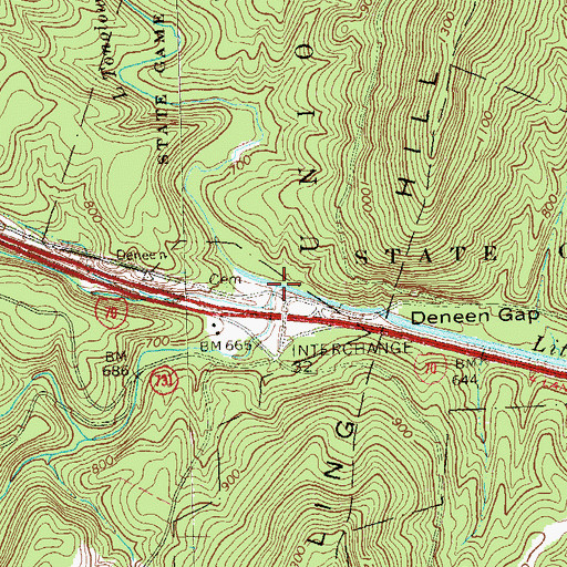 Topographic Map of McKees Run, PA
