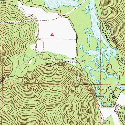 Topographic Map of Gray Spring, AL